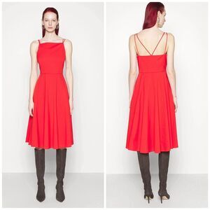 NWT THEORY grenadine fit and flare strappy midi dress orig. $495